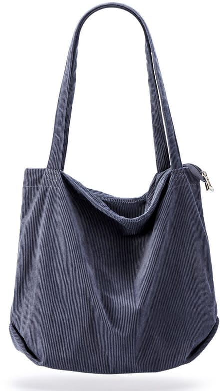 Corduroy Dames Tote Bag – Grote Capaciteit Schoudertas met Rits & Vakken