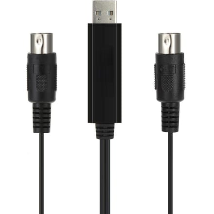 HiFing USB IN-OUT MI-kabel Eén In Eén Uit Interface 5-pins Lijnomvormer PC naar Muziektoetsenbord black
