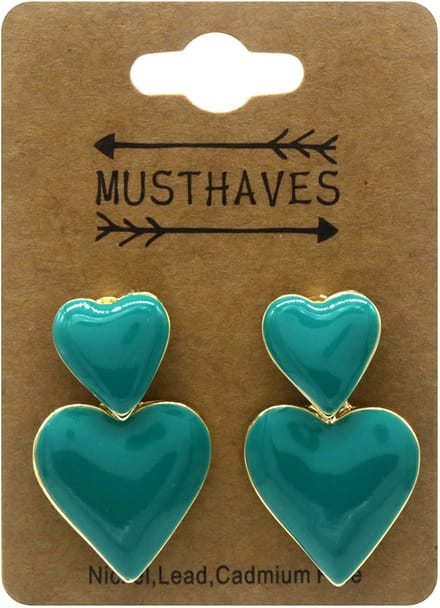 Oorbellen hartjes - groen - 3,5 cm - dames – valentijn – cadeau