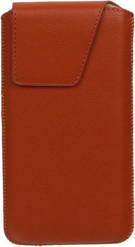 BestCases.nl Google Pixel - Universele Leder look insteekhoes/pouch Model 1 - Bruin Medium