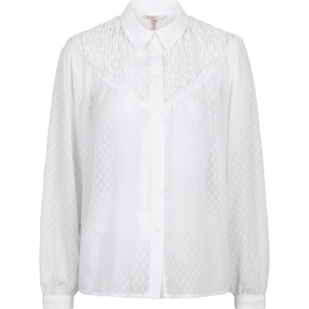 EsQualo Blouse Plumetis Smock Off White Maat: 36 | Longsleeves Outlet | Dames | Wit