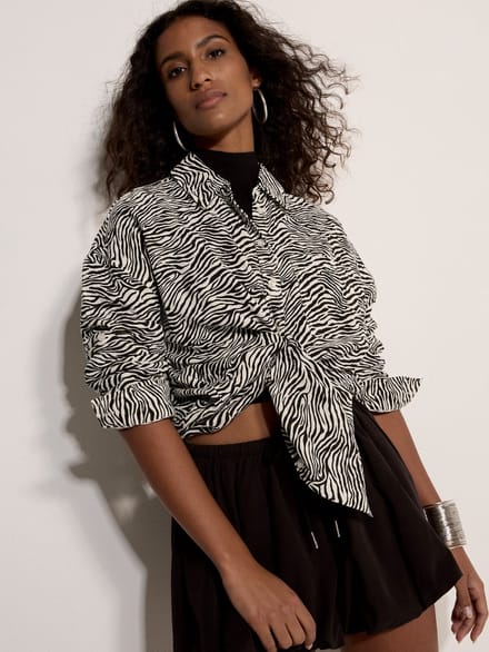 Oversized shirt met zebraprint