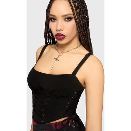 Killstar - Gothic Korset - Mourning Muse - Morganna Corset Top - M tot 3XL - voor Vrouwen - donkerrood