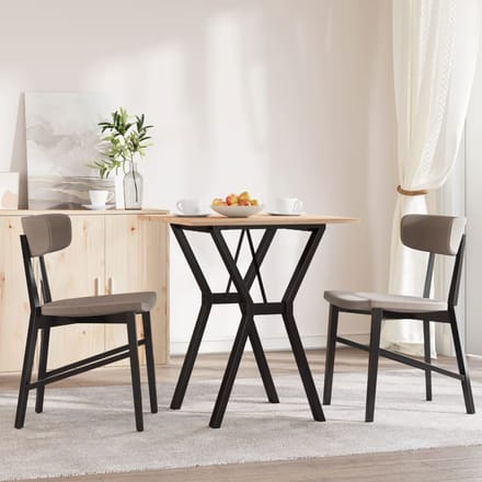 vidaXL - Eettafel - Y-frame - 60x60x75 - cm - massief - grenenhout - en - staal