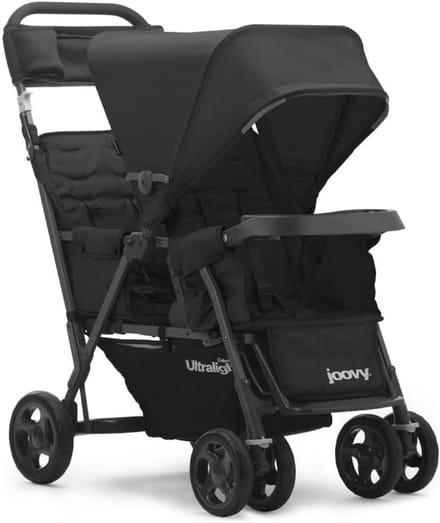 Lichtgewicht Duurzaam Tandem Kinderwagen met Zitplaats en Sta-Optie