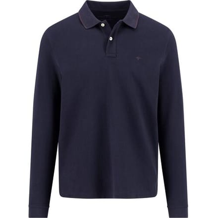 Fynch-Hatton Polo Longsleeve Fine Texture Grainy Piqué Navy / male