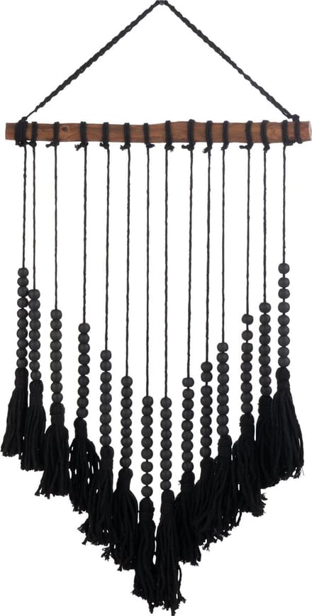 J-Line hanger Pompon - katoen - zwart