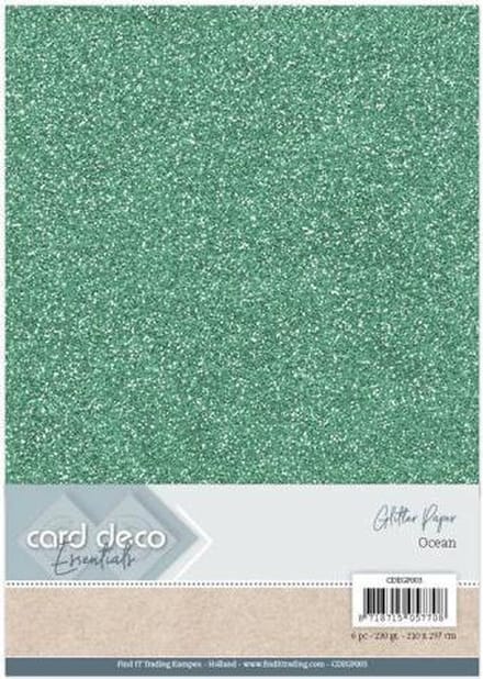 Card Deco Essentials Glitter Paper Ocean