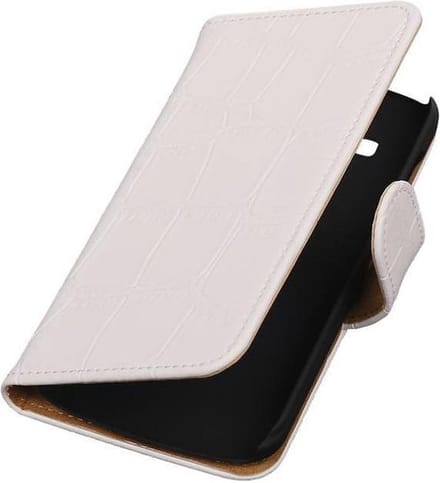 Croco Bookstyle Wallet Case Hoesje Geschikt voor Huawei Ascend Y540 Wit