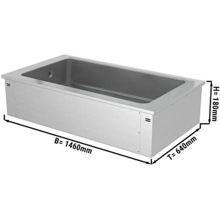 GGM Gastro Einbau Eiswanne - 1500mm - 4x GN 1/1 - 160 Liter Zilver