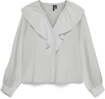 VERO MODA - VMKAJA LS V-NECK FRILL SHIRT WVN - Dames - Blouses