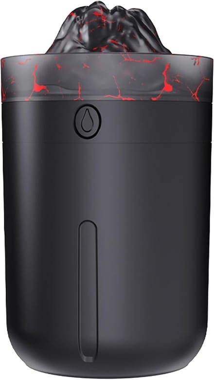 Luchtbevochtiger - Vulkanische diffuser - Sfeer creëren - Vlam effect - 330ml tank - Zwart