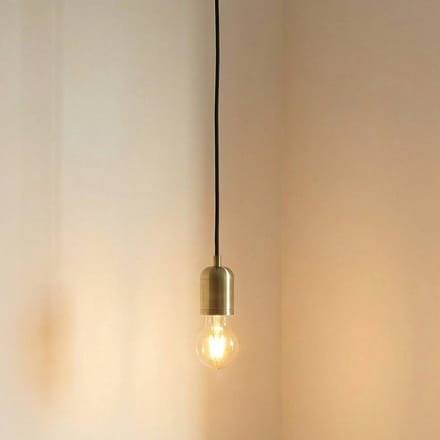 Lindby - hanglamp - 1licht - Aluminium, staal - H: 7 cm - E27 - messing