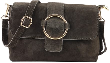 Giuliano lederen suede schoudertas Cosima - Dames - Olijfgroen