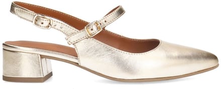 No Stress - Dames - Gouden leren slingbacks - Maat 38