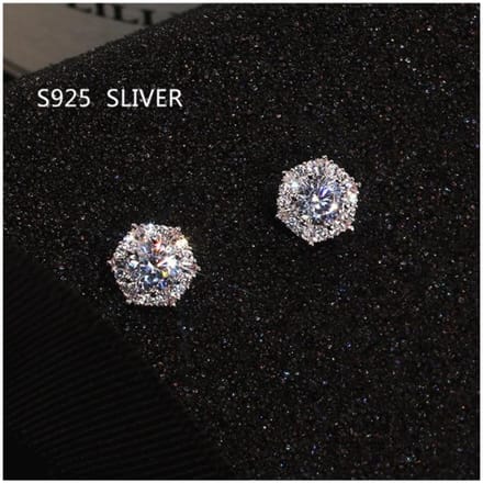 Boucles d'oreilles authentiques Boucles d'oreilles en zircon micro-incrustées de tempérament féminin Boucles d'oreilles hypoallergéniques à la mode Super Flash black