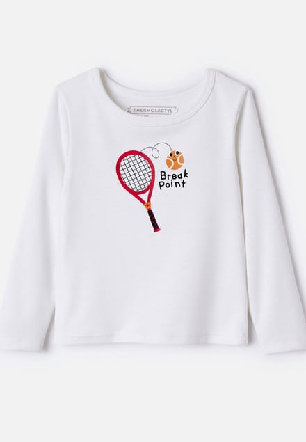 Damart - Thermolactyl T-shirts met zeefdruk voor kinderen - Kinderen - Wit - 2 JAAR