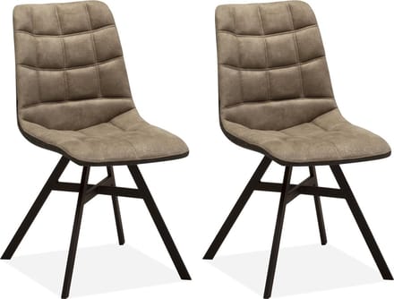 Eetkamerstoel Nynke - Taupe (set van 2 stoelen)