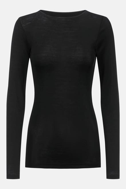 Shirt met lange mouwen Serie Wool&Silk Zwart