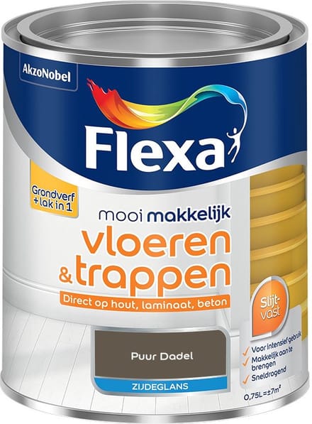 Flexa - Mooi Makkelijk Vloeren & Trappen Zijdeglans - Puur Dadel - Mengverf - 750 Ml