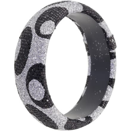 Behave - bangle zwart zilverkleur glitter - party stijl - 21 cm