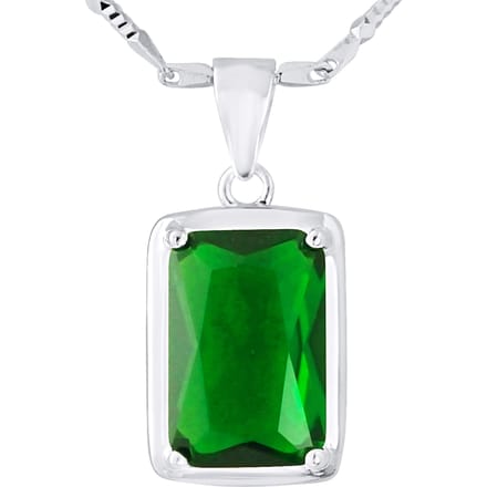 Ketting "Emerald Color" -kristal en zirkoniumoxiden 925 - Gatsby