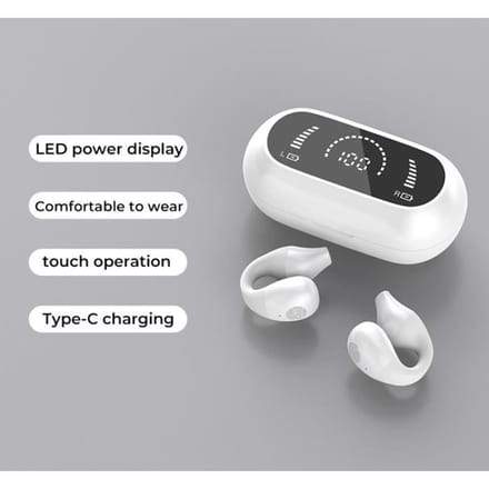 Blanc-Écouteurs Bluetooth sans fil à clip avec micro, écouteurs à conduction Sophia, écouteurs à oreille ouve