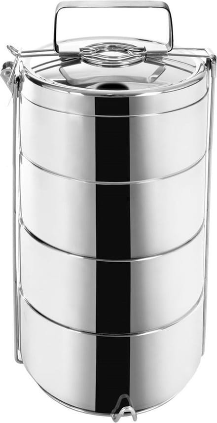 Orion Thermische Lunchbox RVS 4 Lagen - 4x900 ml - Dubbelwandig - Luchtdicht