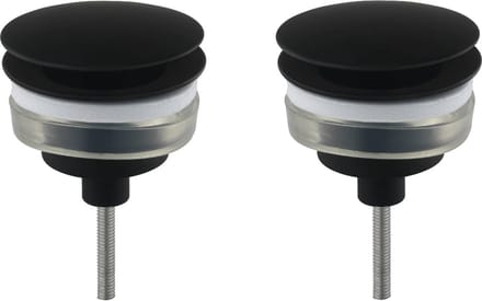 Ben Fixed set van 2 niet-afsluitbare wastafelpluggen t.b.v. MSNX2 mat zwart