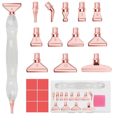 5D Diamond Painting Tool Hars Puntboor Pen Diamond Painting Pen met draadontwerp Multi-placer penkoppensets transparant
