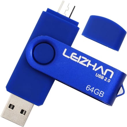 64GB OTG USB Stick 2-in-1 Flash Drive voor Telefoon en PC Micro-USB