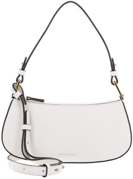 COCCINELLE Leren Schoudertas Avondtas Merveille Mini Bag Blanco Crème