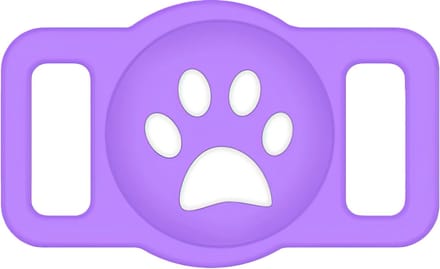 Ainy Siliconen AirTag houder paars - GPS case voor katten en honden