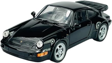 Gedetailleerd Diecast Modelauto Porsche 911 964 Turbo Coupe Zwart 1:24