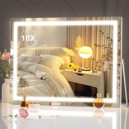 Make-upspiegel met verlichting en 10x vergroting - 45 x 35 cm - Dimbare LED Spiegel