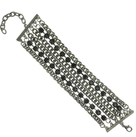 Behave - Zwarte armband Shine - avondstijl met glans - 17 cm