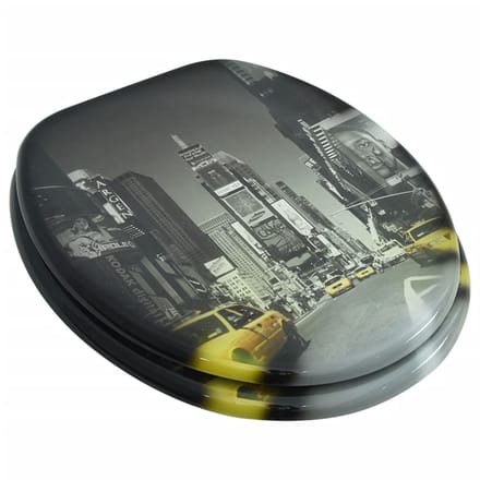 vidaXL - Toiletbril - van - MDF - met - New - York - dessin