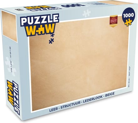 Puzzel Leer - Structuur - Lederlook - Beige - Legpuzzel - Puzzel 1000 stukjes volwassenen