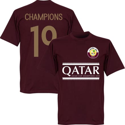 Qatar 2019 Asian Cup Winners T-Shirt - Bordeaux Rood - S