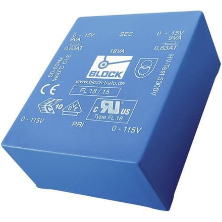 BLOCK FL 30/9 Printtransformator 2 x 115 V 2 x 9 V/AC 30 VA 1.66 A