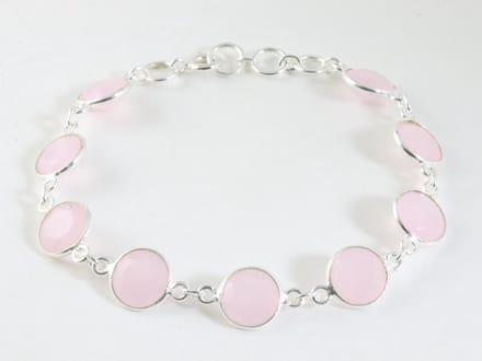 Zilveren armband met rozenkwarts