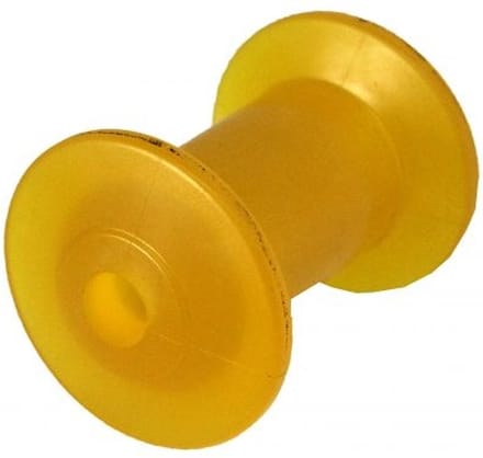 Kielrol geel - 98x68,5 mm - naafdiameter 16 mm