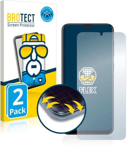 BROTECT - Screenprotector voor Samsung Galaxy A20 - Folie Beschermfolie transparant volledig dekking - 2 Stuks