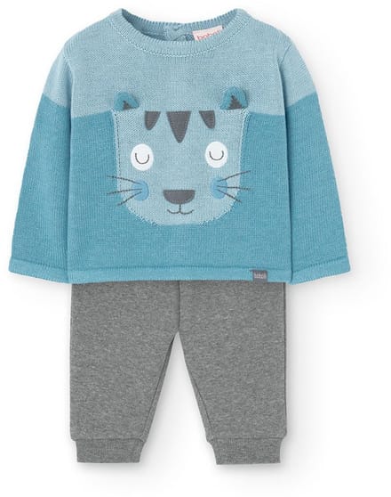 Boboli Knit Set Met Lange Mouwen Blauw,Grijs 1 Months Jongen