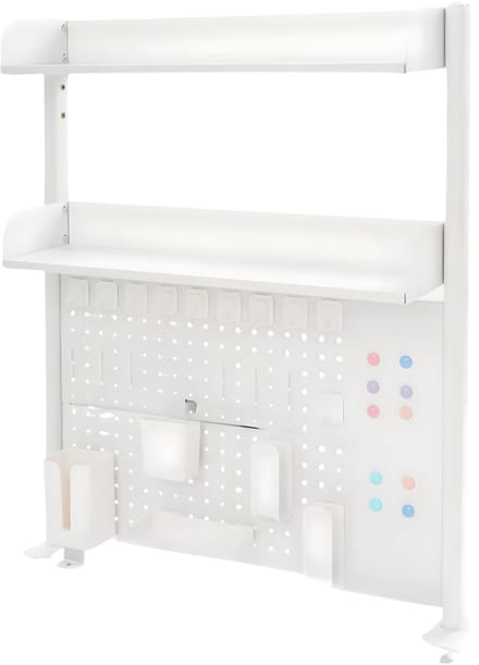 Klembevestigbare Pegboard Organizer – Voor thuiskantoor en knutselen – Multifunctionele bureau-opbergruimte – Wit (80×12,5×95 cm)