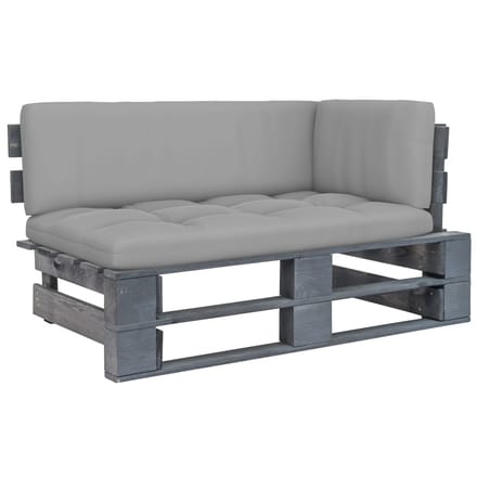 vidaXL - Tuinhoekbank - pallet - geïmpregneerd - grenenhout - grijs