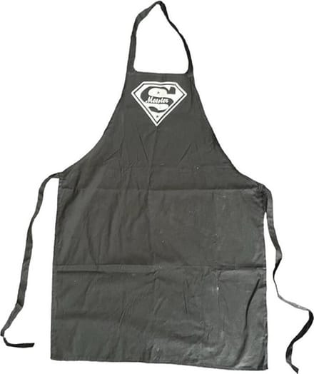 kookschort super meester - keukenschort - zwart
