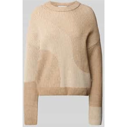 Loose fit gebreide pullover van een mix van wol en katoen, model 'MAYRAA VANISE'