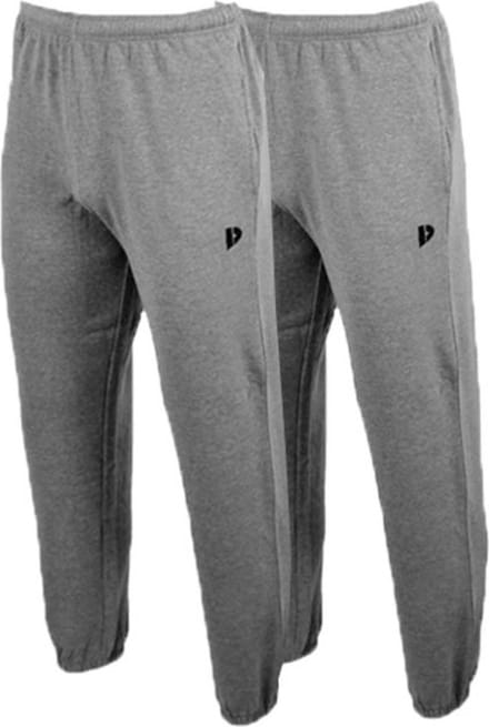 2-Pack Donnay - Joggingbroek met elastiek (Alec) - Sportbroek - Heren - Silver-marl (032) - maat M