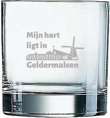 Gegraveerde Whiskeyglas 38cl Geldermalsen